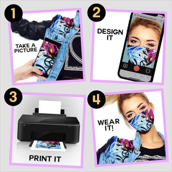 Brand New! SnapStyle Mask- DIY Printable Face Mask - Design. Print. Wear It! 4pk - Picture 2 of 2